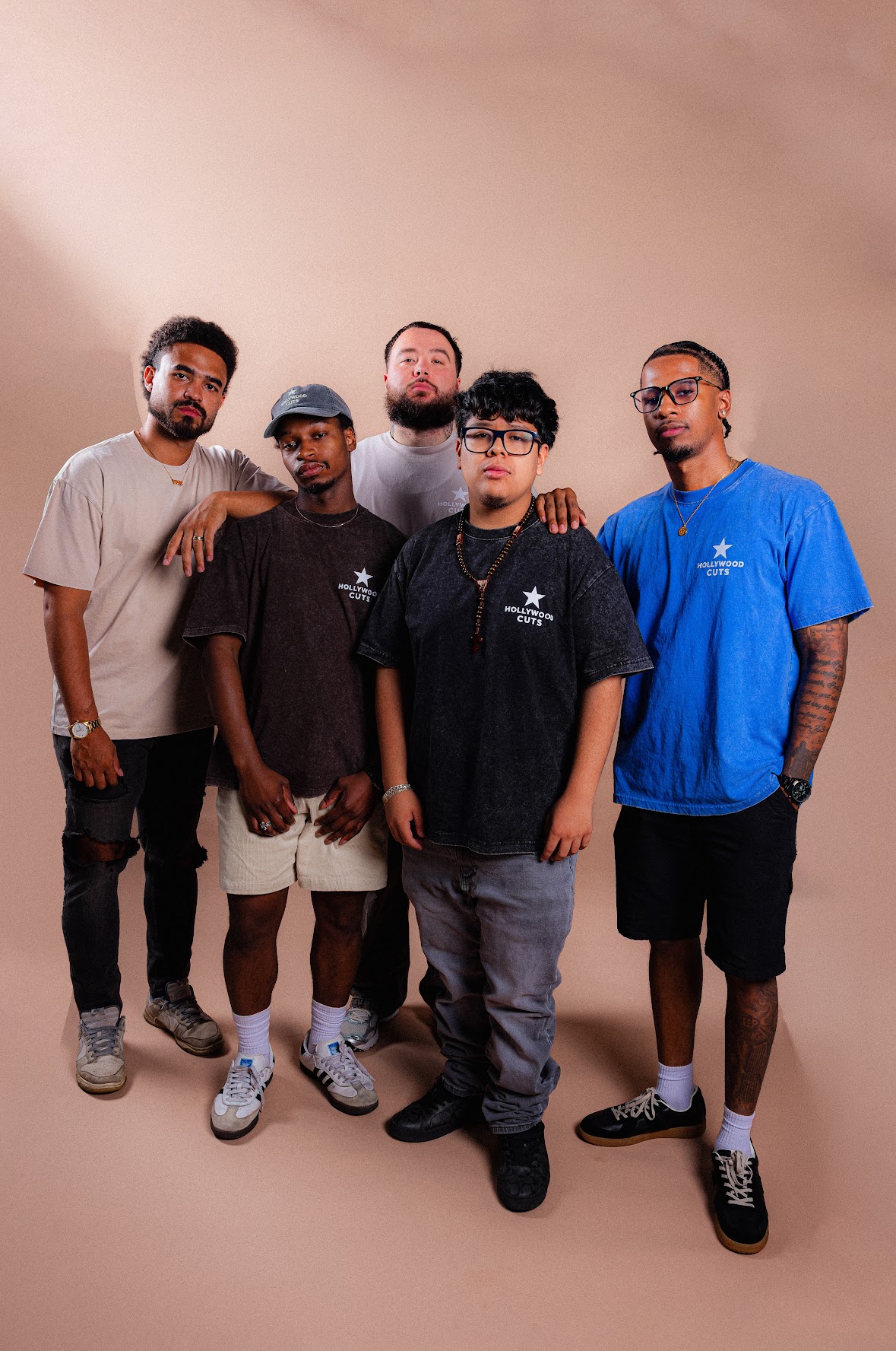 Hollywood Cuts team wearing the signature collection